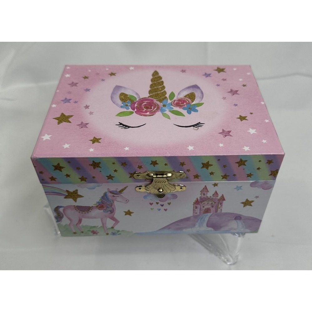 Unicorn Musical Jewelry Storage Box Spinning Jewelkeeper‎ EUC Kids Keepsake